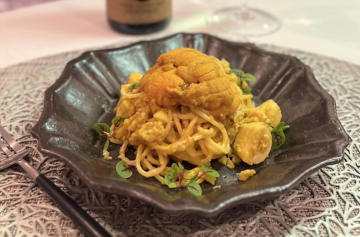 栗とウニのパスタ